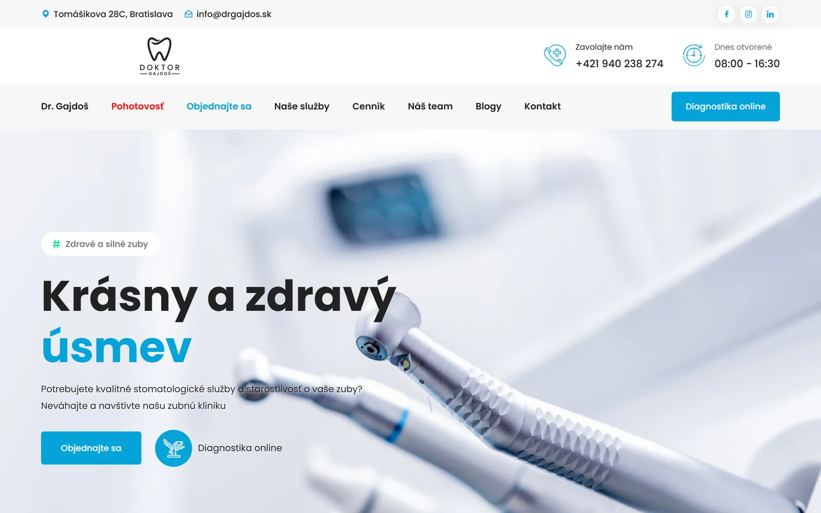 Website of the Dr. Gajdoš dental clinic